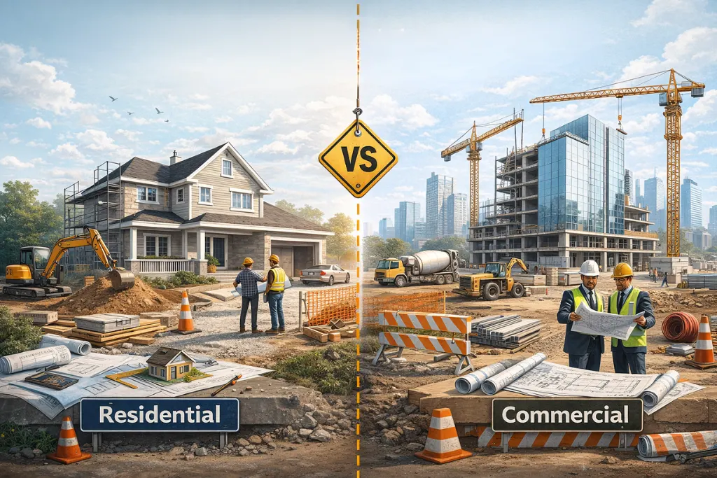 Residential vs Commercial Construction: Key Differences Explained